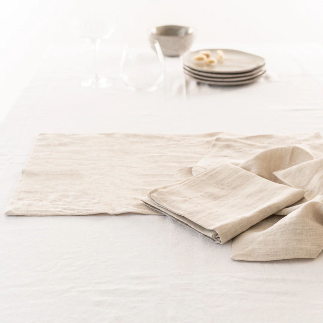Home Lab 100% French Linen Placemat 50x35cm Set Of 4